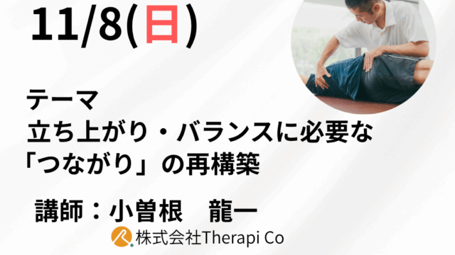 Mano1日企画研修会：立ち上がり・バランスに必要な「つながり」の再構築